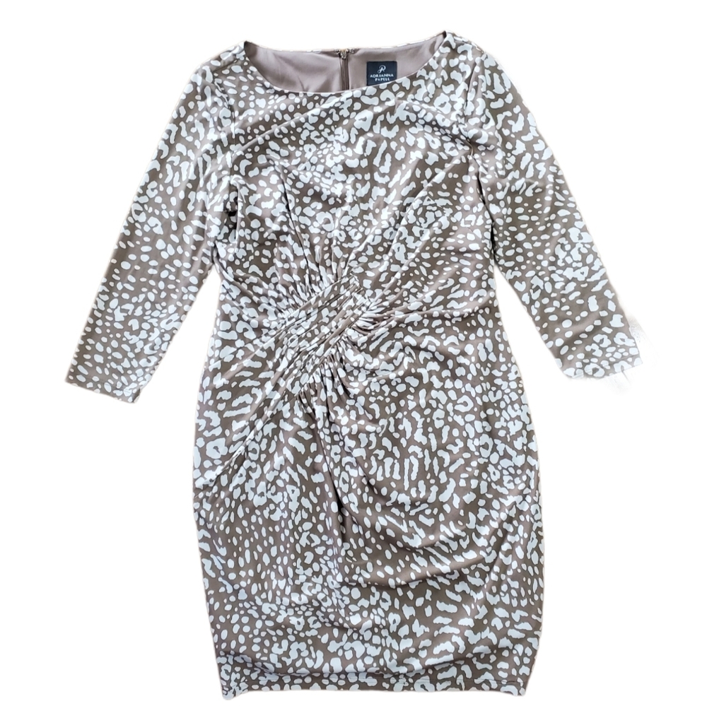Adrianna Papell Casual Rouched 3/4 Sleeve Dress